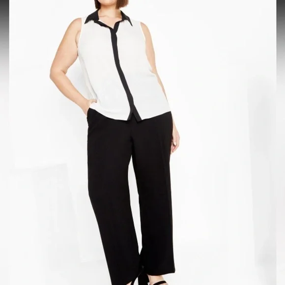 Black and White Sleeveless Women's Top Eleanor​​​ - Picture 2 of 9